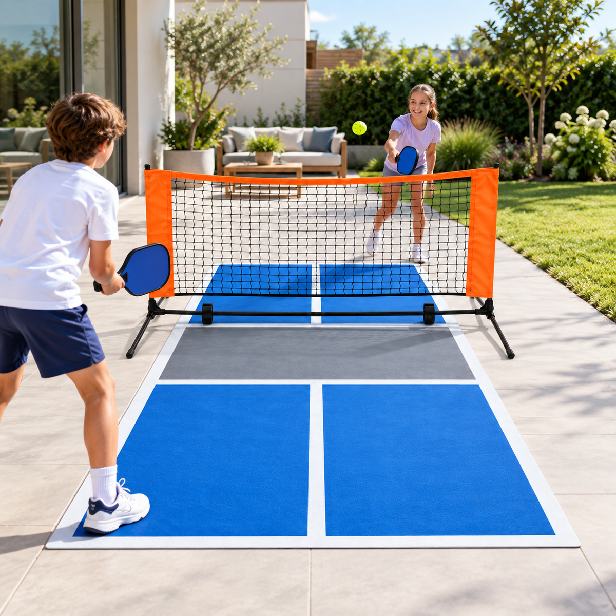 Terrain de pickleball indoor Amorti – contenu de la boîte